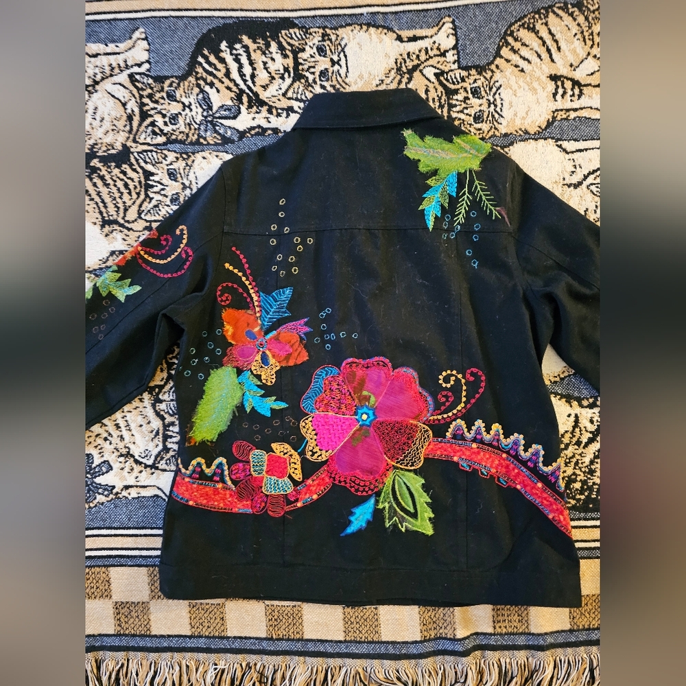 Laura Ashley Shacket Button-Down Top Patchwork Fl… - image 5